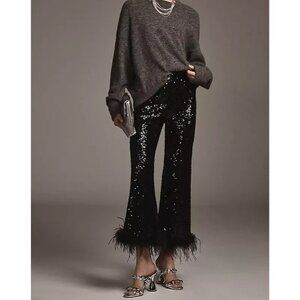 Hutch The Koto Feather Sequin Black Holiday Evening Pants 2
